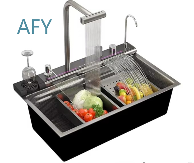 Commercial Kitchen Double Sink - Évier de cuisine double carré moderne