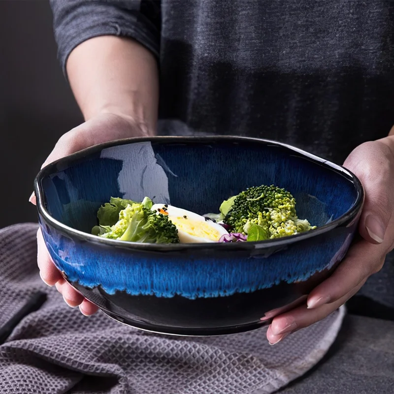 Commercial Kitchen Utensils - Bol en porcelaine d'os, vaisselle bleue,