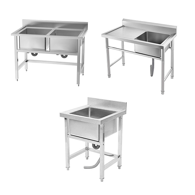 Commercial Kitchen Double Sink - Éviers de cuisine professionnels en acier