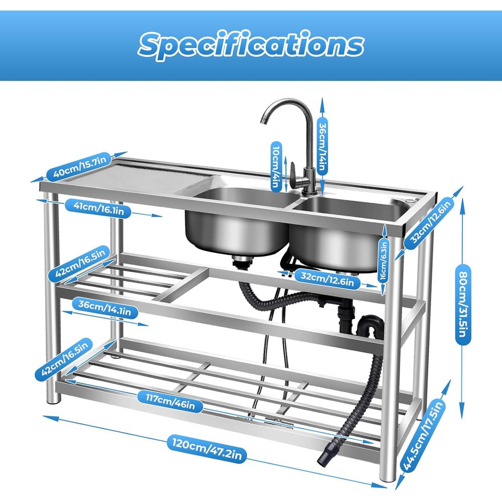 Ensemble de cuisine profession - Commercial Kitchen Double Sink avis et prix
