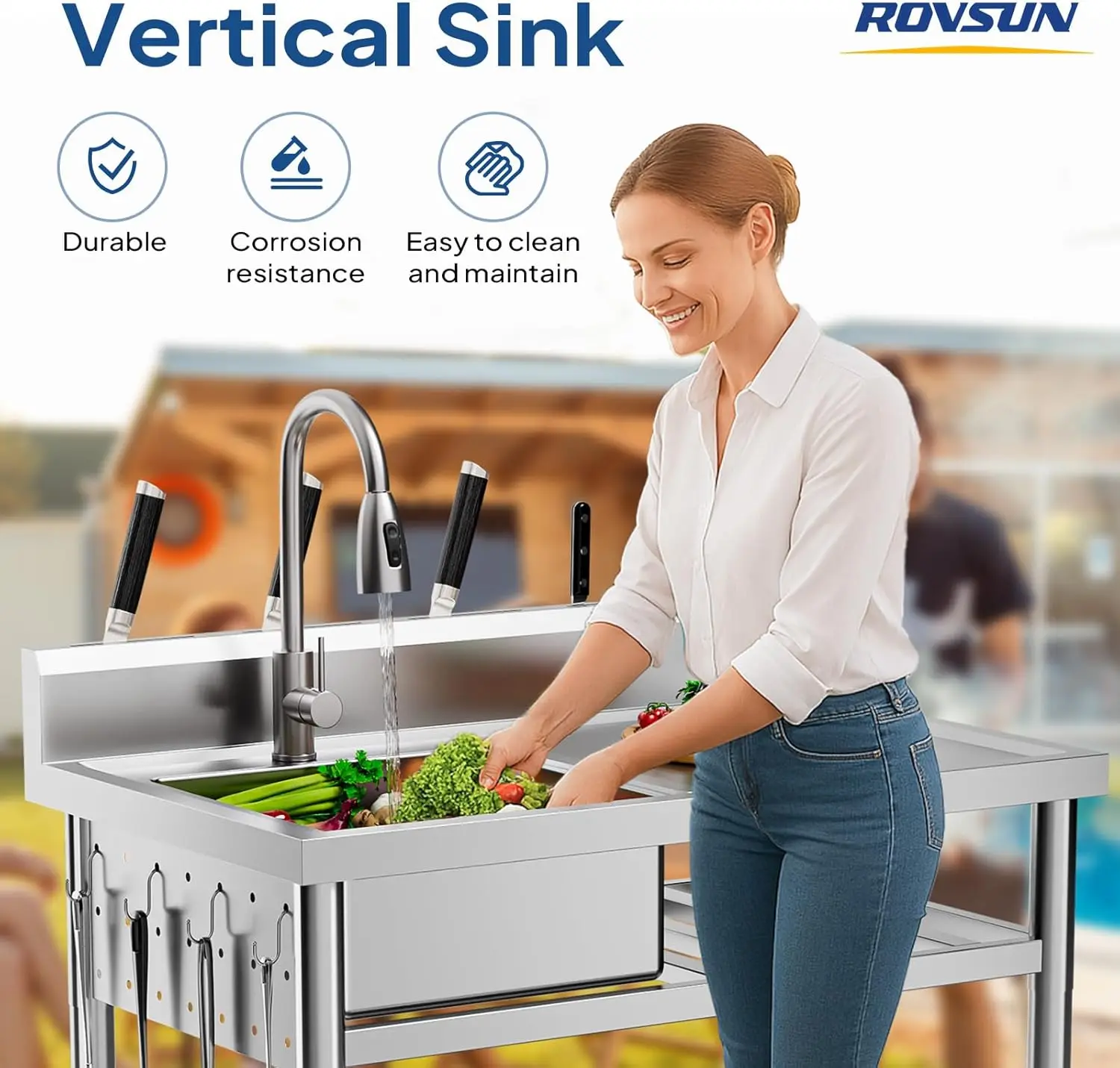 Évier utilitaire en acier inox - Commercial Kitchen Double Sink avis et prix