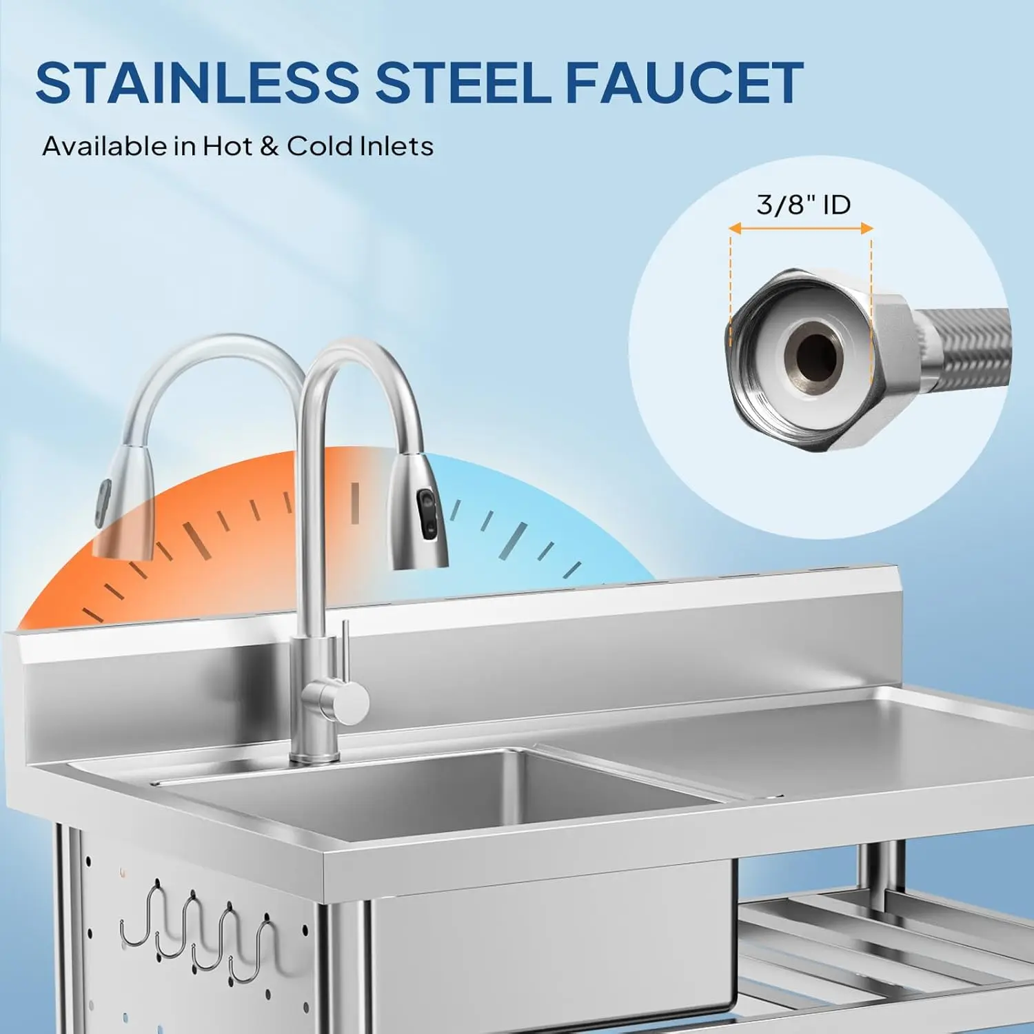 Évier utilitaire en acier inox - Commercial Kitchen Double Sink avis et prix
