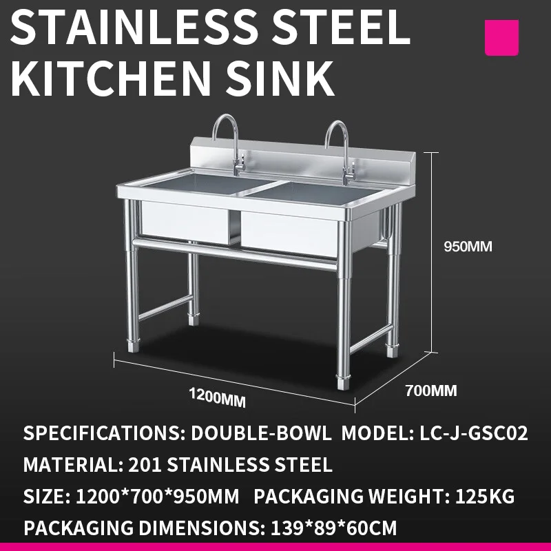 Évier de cuisine — Évier doubl - Commercial Kitchen Double Sink avis et prix