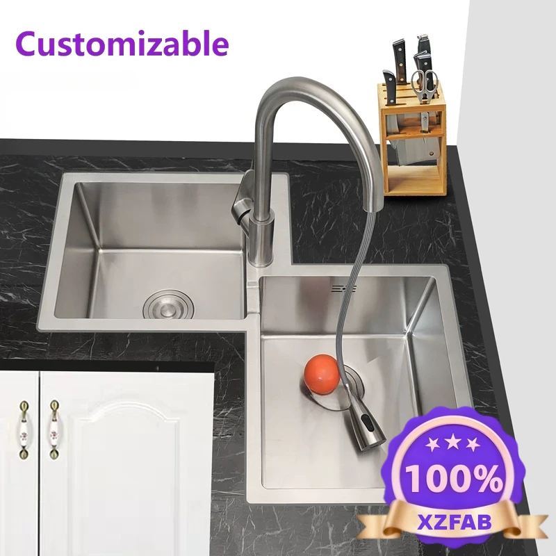 Évier d'angle double en acier  - Commercial Kitchen Double Sink avis et prix