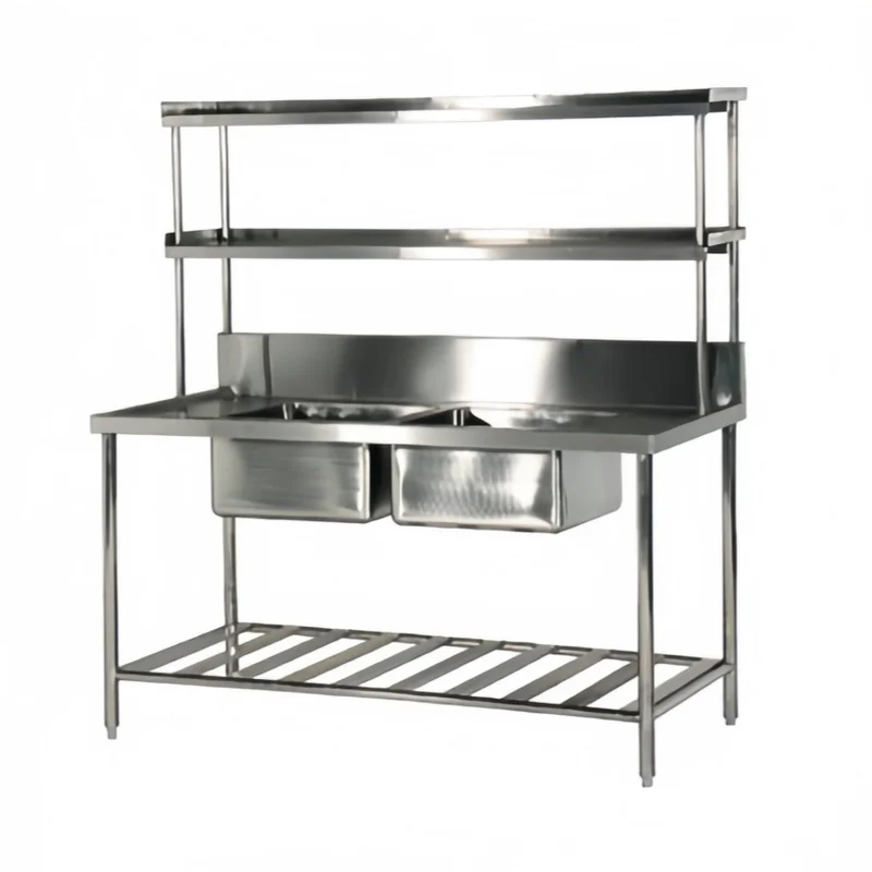 Évier double bac en acier inox - Commercial Kitchen Double Sink avis et prix