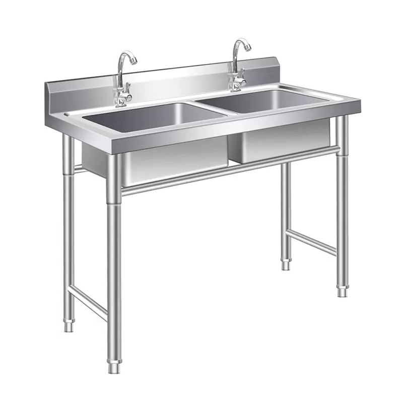 Table de travail en acier inox - Commercial Kitchen Double Sink avis et prix